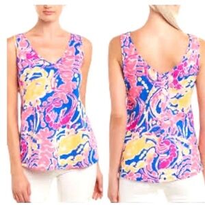 Lilly Pulitzer Pink and Blue Fitted Tank Top